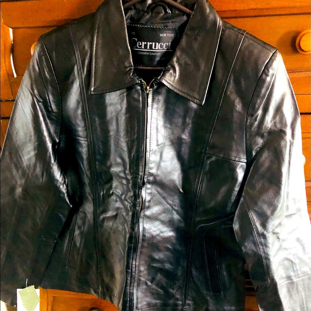 Brand NEW “Cerrucci” Black GENUINE LEATHER Jacket